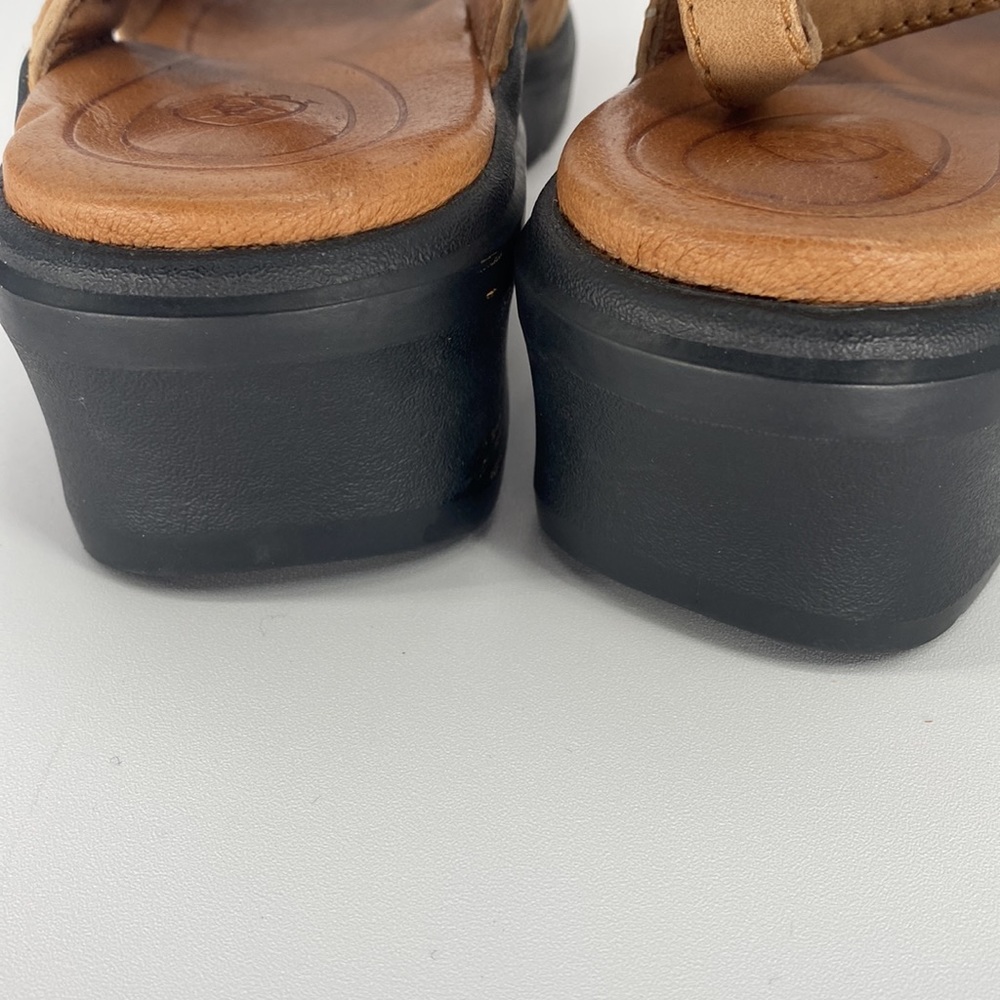Ariat Stinson Camel Leather Heeled Sandals with Braided Detail Size 8 - Picture 11 of 13